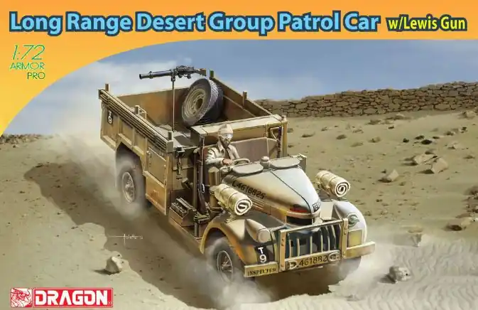 [ DRA7439 ] LONG RANGE DESERT GROUP PATROL CAR with Lewis Gun1/72 Exclusieve Aanbieding
