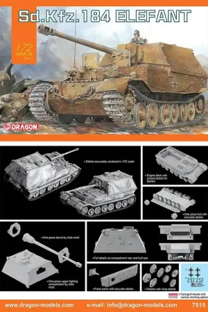 [ DRA7515 ] Sd. Kfz. 184 elefant 1/72 - Dragon Korting