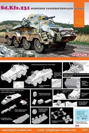 [ DRA7577 ] Sd.Kfz.231 schwerer panzerspähwagen (8-rad) 1/72 Gecertificeerd