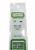 [ EG110 ] Evergreen styrene strip 0.38x0.5X350mm (10s.) Op = Op