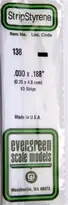 Populair [ EG138 ] Evergreen styrene strip 0.75x4.8x350mm (10s.)