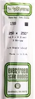[ EG199 ] Evergreen styrene vierkant vol 6.3 x6.3 x350 mm ( 3s.) Finale Uitverkoop