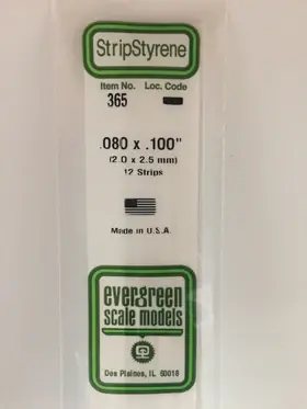 [ EG365 ] Evergreen styrene strip 2,0x2,5x610 mm (12s.) Actieprijs