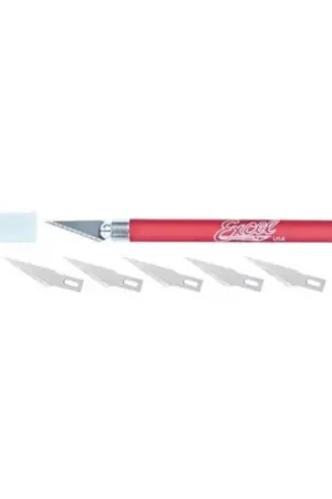 Speciale Aanbieding [ EX19018 ] Excel K18 GRIP-80 KNIFE met 5 losse exb11 mesjes (kleur houder varieert rood/paars/zwart/blauw)