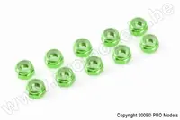 Weekendaanbieding [ GF-0400-041 ] Aluminium zelfborgende zeskantmoer - M4 - Groen - 10 st