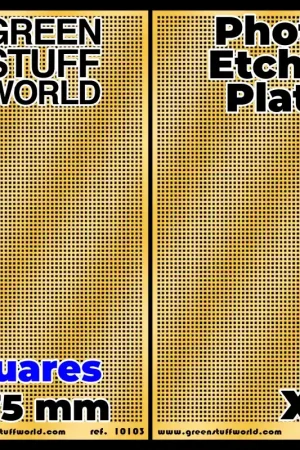 [ GSW10103 ] Green stuff world photo-etched plates squares 0.75mm (2 stuks) Laatste Kans