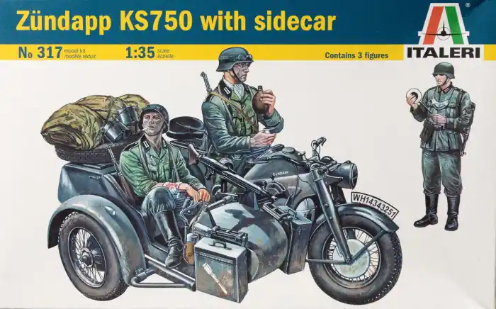 Dagaanbieding [ ITA-0317S ] Italeri Zündapp KS750 with sidecar 1/35