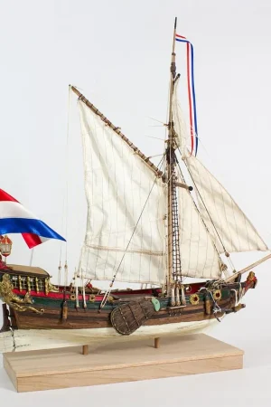 [ KOLDERSTOK STATENJACHT ] Kolderstok Statenjacht (notenhout)1/50 Gereduceerde Prijs