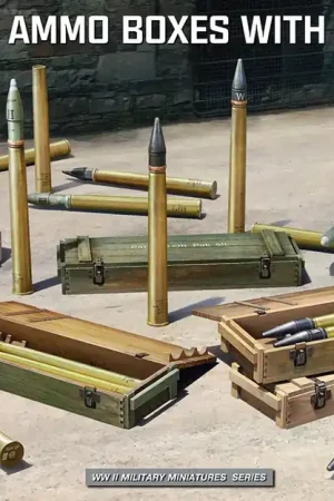 [ MINIART35398 ] Miniart 7.5cm pack40 ammo boxes with shells set 1 1/35 Voordeelprijs