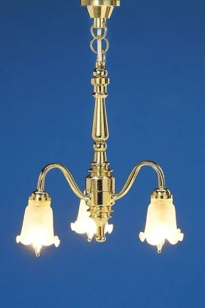 [ MM25250 ] Mini Mundus 3-armige kroonluster met tulpenlampen - Minilux Beperkt Aanbod