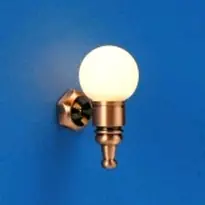 [ MM25650 ] Wandlamp met witte bol van acrylglas, gebronsd Tijdelijk Beschikbaar