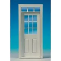 Op = Op [ MM60181 ] Mini Mundus Binnendeur met raam, wit met echt glas en glaslatten. NML