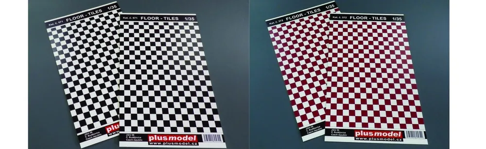 Laatste Kans [ PLUSMODEL572 ] Floor tiles red and white 1/35