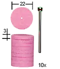 Aanbieding [ PX28302 ] Proxxon Edelkorund slijpschijven Ø 22 mm. 10 st.+ houder