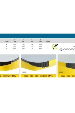 [ RA104-24 ] Raboesch rubber bump sheet 300x75x3x4x2.5mm Must-Have