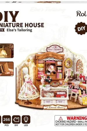 [ ROLIFEDG178 ] Rolife Elsa‘s Tailoring DIY Miniature House Express Levering