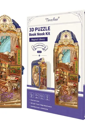 Lage Prijs [ TONETQ134 ] Tonecheer 3D Puzzle Book Nook Kit Magical Library