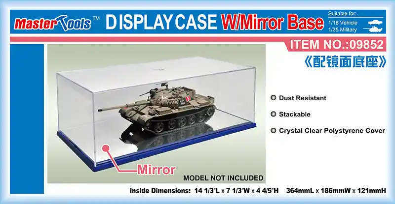 [ TRU09852 ] Trumpeter display case w/mirror base 364x186x121mm Hoge Kwaliteit