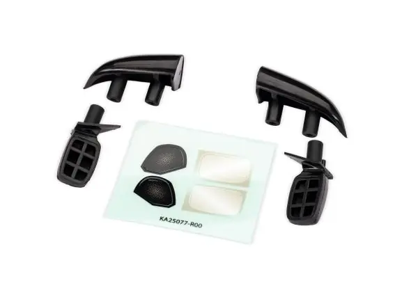 [ TRX-10818-BLK ] Traxxas Black Side Mirrors and Roof Intakes - trx10818-blk Laatste Kans