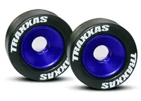[ TRX-5186A ] Traxxas Wheels, aluminum (blue-anodized) (2)/ 5x8mm ball bearings (4)/ axles (2)/ rubber tires (2) -TRX5186A Beste Prijs