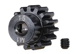 Weekendaanbieding [ TRX-6487R ] Traxxas Gear, 15-T pinion (machined) (1.0 metric pitch) (fits 5mm shaft)/ set screw - TRX6487R