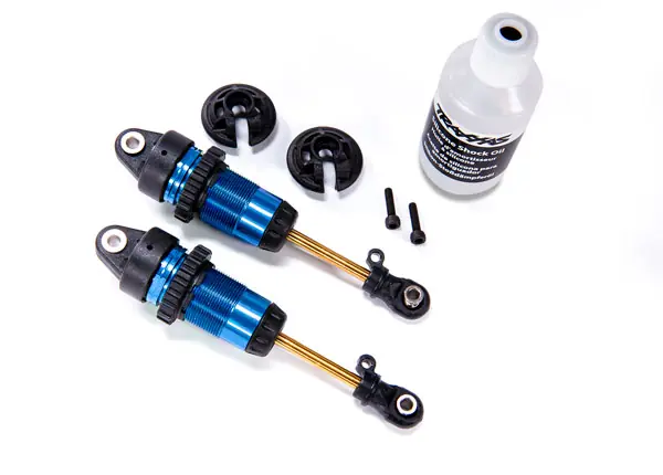 Weekendaanbieding [ TRX-7461 ] Traxxas Shocks, GTR long blue-anodized, PTFE-coated bodies with TiN shafts (fully assembled, without springs) (2) TRX7461