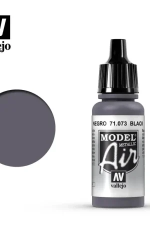 [ VAL71073 ] Vallejo Model Air Black (Metallic) 18ml Alleen Vandaag