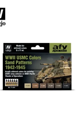 Betaalbaar [ VAL71624 ] Vallejo WWII USMC colors snd patterns 1942 - 1945 (6x17ml)
