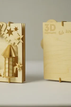 [ W56101 ] Woodypost Party Popper 3D Postkaart Fabrieksprijs