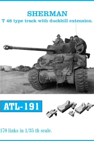 Sherman T-48 type track with duckbill extension. Friul ATL-191 Beperkte Voorraad