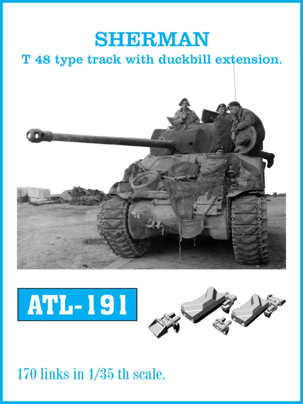 Sherman T-48 type track with duckbill extension. Friul ATL-191 Beperkte Voorraad