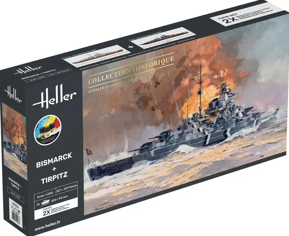 Must-Have 1/400 Starter Kit Bismarck + Tirpitz TWINSET Heller 55078