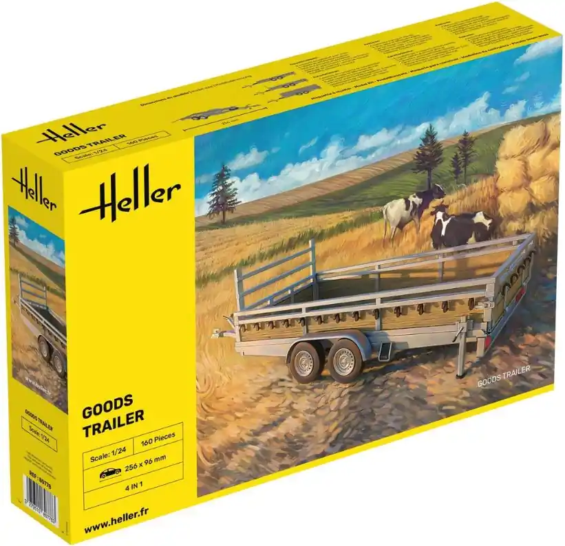 Express Levering 1/24 Goods Trailer Heller 80778
