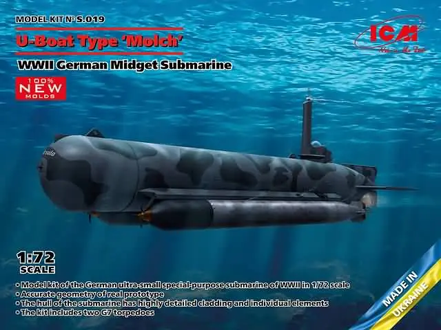 1/72 U-Boat Type ‘Molch’ ICM S.019 Beperkte Voorraad
