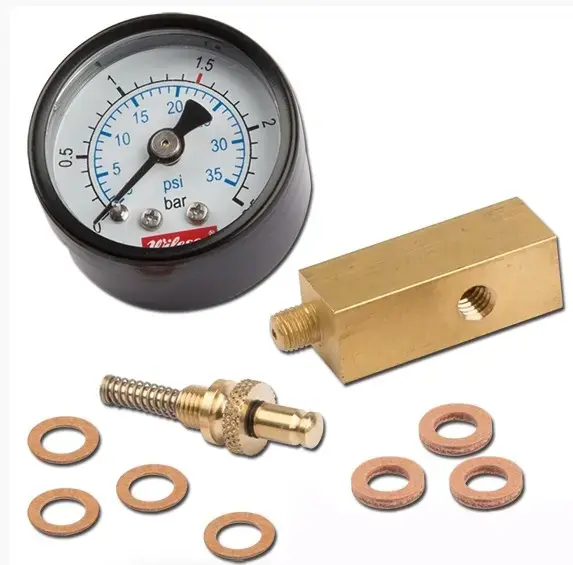 Dagaanbieding Manometer met sokkel, M6 x 0.75 en veerveiligheid Wilesco 01936 UITLOOP