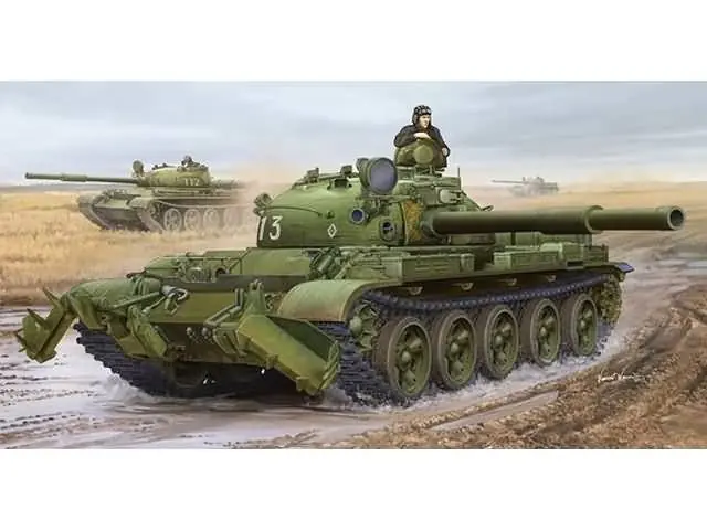 Gecertificeerd 1/35 Russian T-62 Mod.1975 with KMT-6 Mine Plow Trumpeter 01550