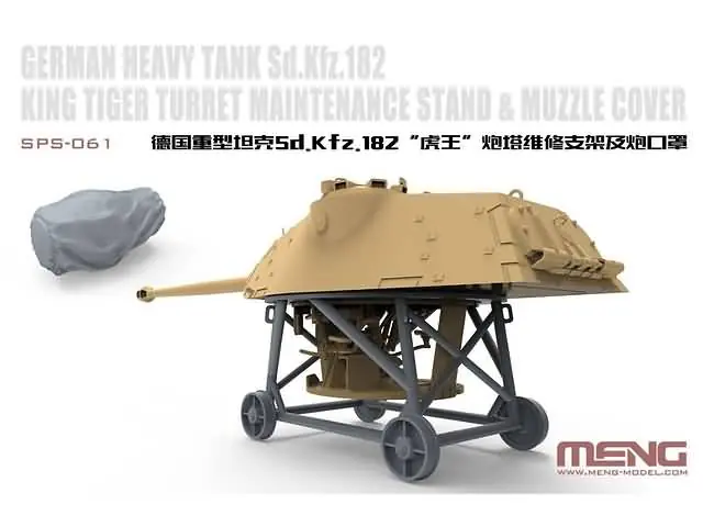 1/35 Sd.Kfz. 182 King Tiger Turret – Maintenance Stand – Muzzle Cover Meng sps-061 Gratis Retour