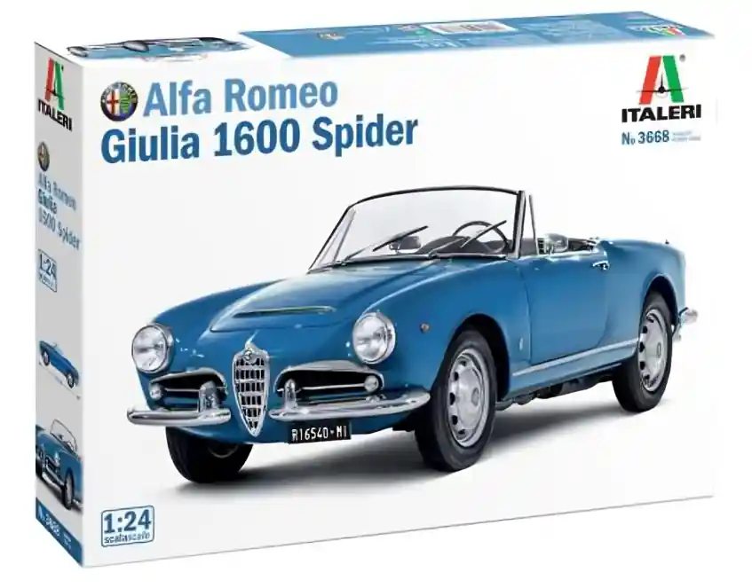 Veilige Betaling 1/24 Alfa Romeo Giulia 1600 Spider Italeri 3668S