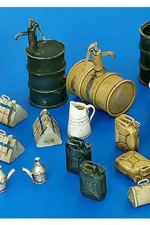 Laatste Versie 1/48 Fuel stock equipment Germany WW II Plusmodel 4022