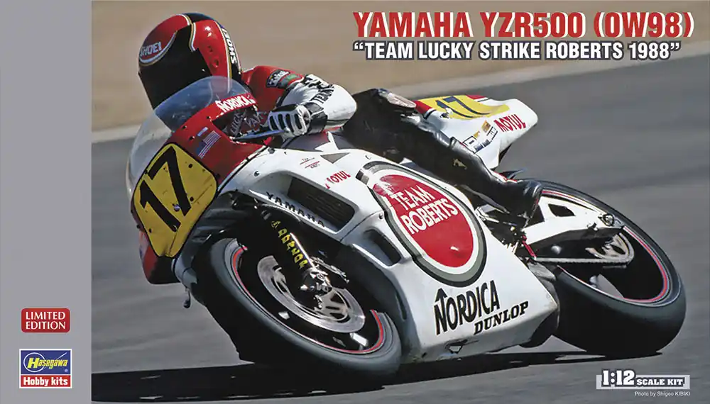 Populair 1/12 Yamaha YZR500 (0W98) ‘Team Lucky Strike Roberts 1988’ Hasegawa 21707