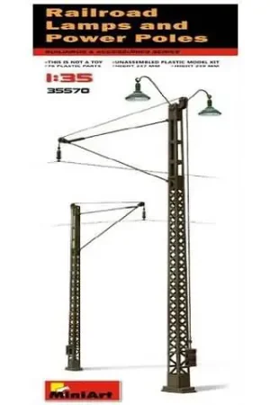 1/35 Railroad Power Poles and Lamps Miniart 35570 Gecertificeerd