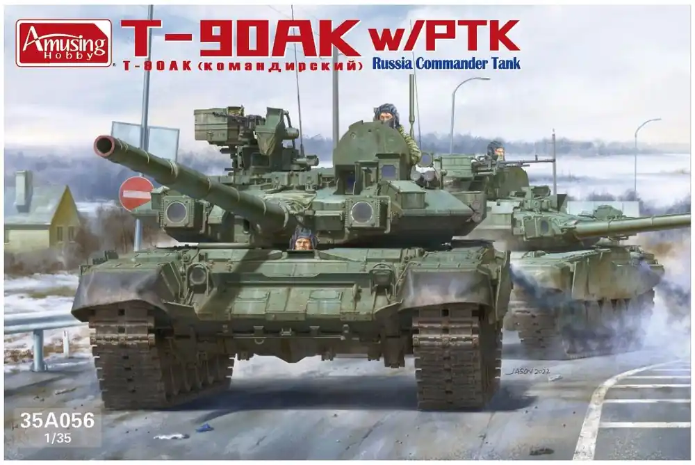 Betaalbaar 1/35 T-90AK w/PTK – Russia Commander Tank Amusing Hobby 35a056