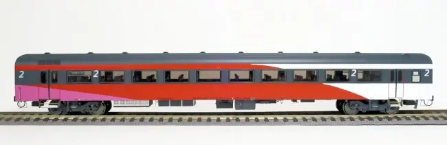 Exact train EX11140 - NS ICRm Fyra 1 (Amsterdam - Brussel) für den Hsl-Strecke eingesetzt Endwagen B Epoche VI(Weiss/Rot/Rose) Koop Vandaag