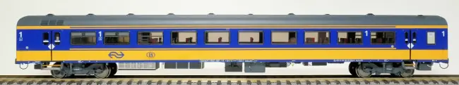 Op = Op Exact train EX11029 - Set NS ICRm Garnitur 2 (Amsterdam - Brussel) für den Hsl-Strecke eingesetzt Reisezugwagen Apmz10 ( Farbe Gelb / Blau)