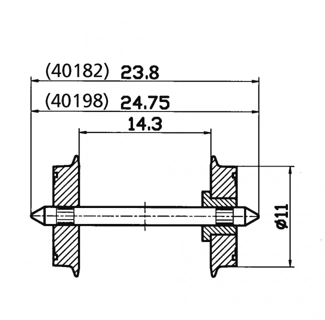 Speciale Aanbieding Roco 40198 - DC as 11mm aan 1 kant geïsoleerd (1 paar)
