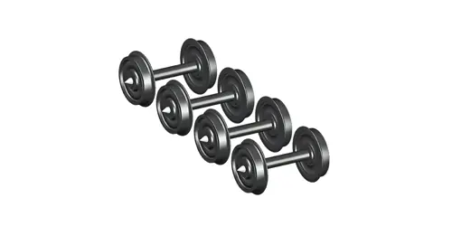 Gereduceerde Prijs Esu 41201 - Scheibenradsatz AC für Spitzenlagerung, Güterzugwagen, Durchmesser 10,8mm, Achslänge 22,0mm. 4 Stück Packung