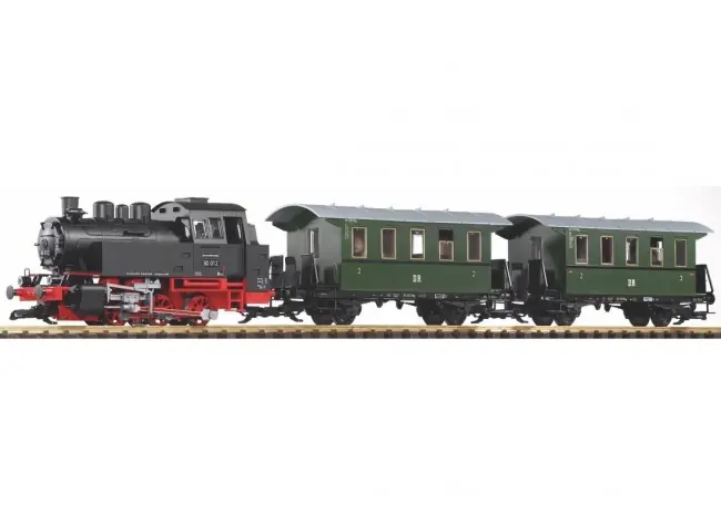 Seizoensaanbieding Piko 37125 - G-Start-Set Personenzug BR 80 + zwei Personenwg. + Sound und Dampf DR III