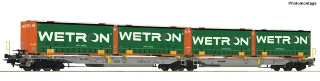 Gratis Retour Roco 67401 - Dubbele containerwagen T2000 + containers Wetron