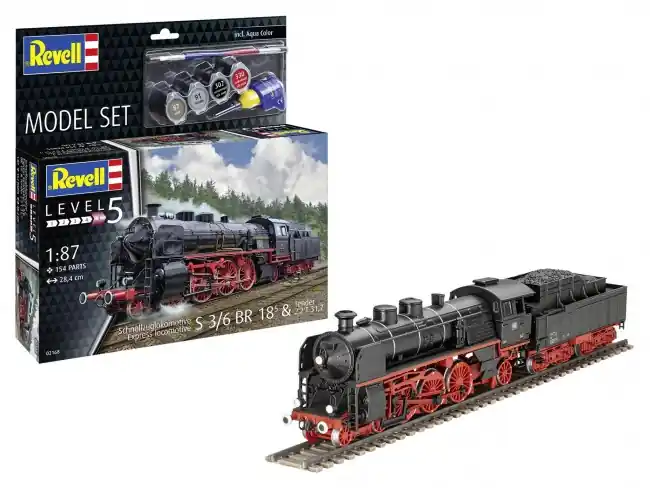 Gecertificeerd Revell 62168 - Model Set Schnellzuglokomotive S3/6 BR18 mit Tende