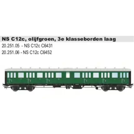Artitec 20.251.06 - C12c C6452, olijfgroen, alu dak, 3e klasseborden laag, 1932, II (standaard) Seizoensaanbieding